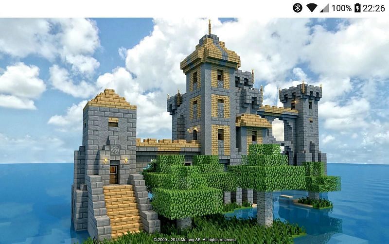 A quaint castle built over the water (Image via apkpure)