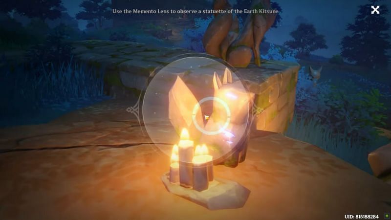 Scanning a Kitsune statue with the Memento Lens (image via ZaFrostPet)