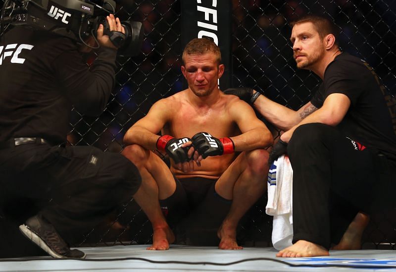 T.J. Dillashaw after getting defeated by Dominick Cruz at UFC Fight Night 81