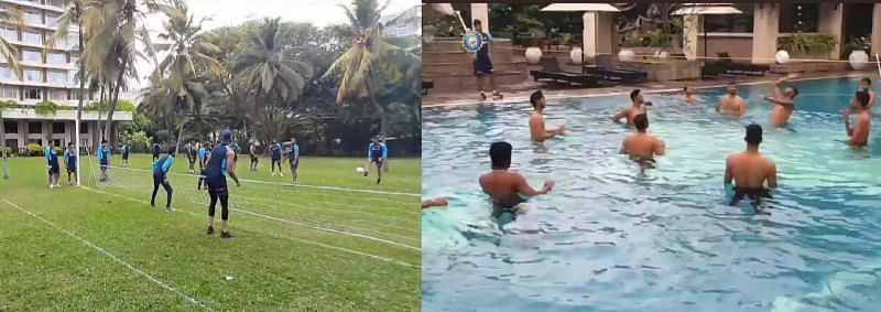 Team India enjoying themselves after completing their quarantine in Sri Lanka.