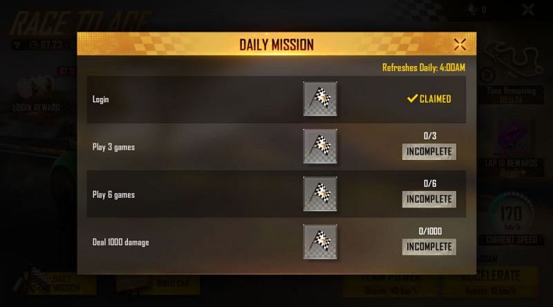 Daily missions can be completed to get these tokens (Image via Free Fire)