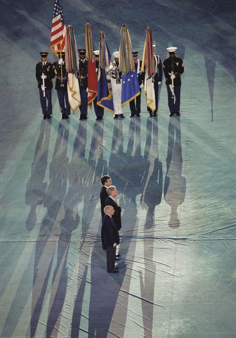 Bill Clinton at the Opening Ceremony of the 1996 Atlanta Olympics