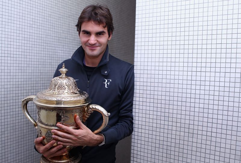 Roger Federer at the Swiss Indoors in Basel