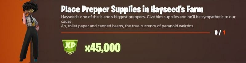 &quot;Place Prepper Supplies in Hayseed&#039;s Farm&quot; Week 6 Legendary challenge (Image via ShotgunDr/Twitter)