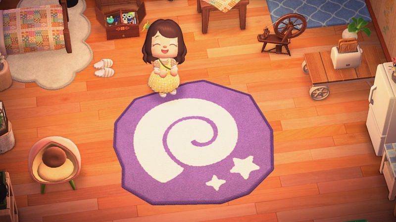 Rugs in Animal Crossing island homes (Image via Twitter)