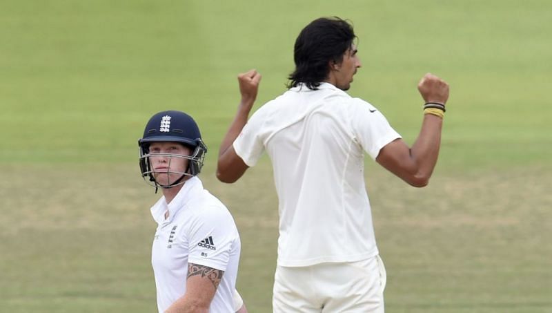 Ishant Sharma celebrates the wicket of Ben Stokes in Lord&#039;s 2014.