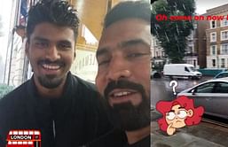 Watch: "Thought we were in the middle of Summer" - Dinesh Karthik while stuck in Rain with Washington Sundar in a bus stop in London