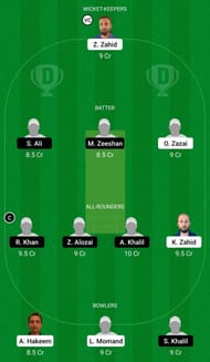 Dream11 Team 2: Nacka vs Alby Zalmi CF - ECS T10 Stockholm 2021.