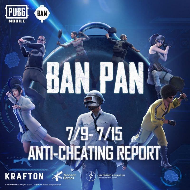The PUBG Mobile anti-cheating report for the week gone by