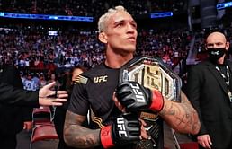 UFC has given lightweight champion Charles Oliveira a misspelled plate