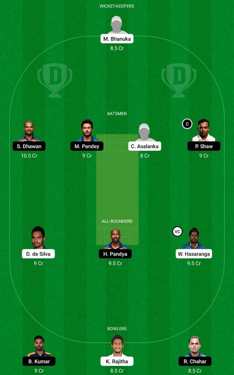 SL vs IND 3rd ODI Dream11 Fantasy Suggestion #1