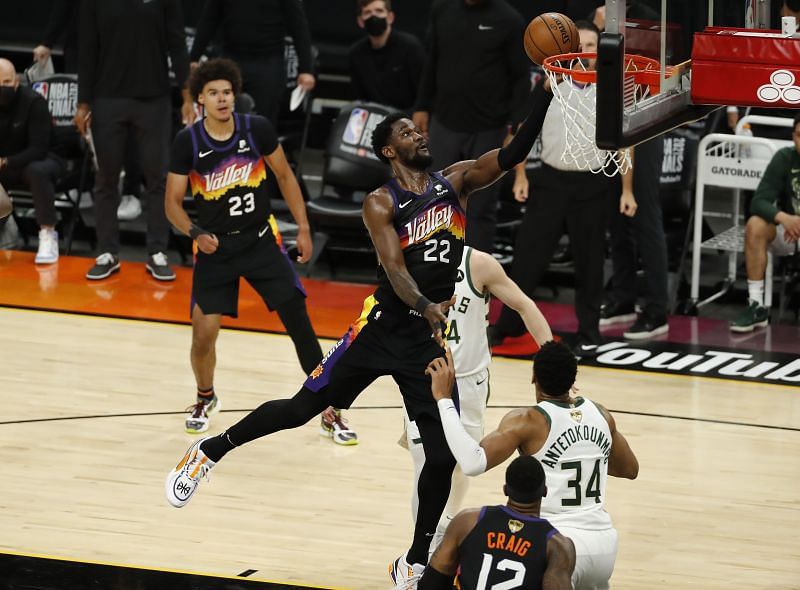 Deandre Ayton of the Phoenix Suns in action during Game 1 of the 2021 NBA Finals