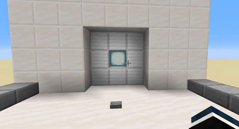 The spiral vault piston door does not require too many resources to build in Minecraft (Image via Kwipla on YouTube)