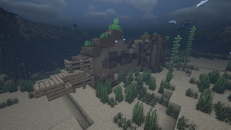 A Shipwreck in the game (Image via Minecraft)