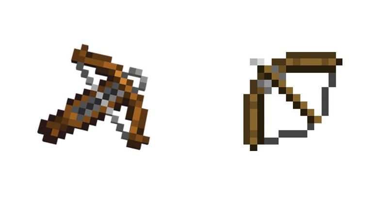 Bow and Crossbow side to side (Image via Minecraft)