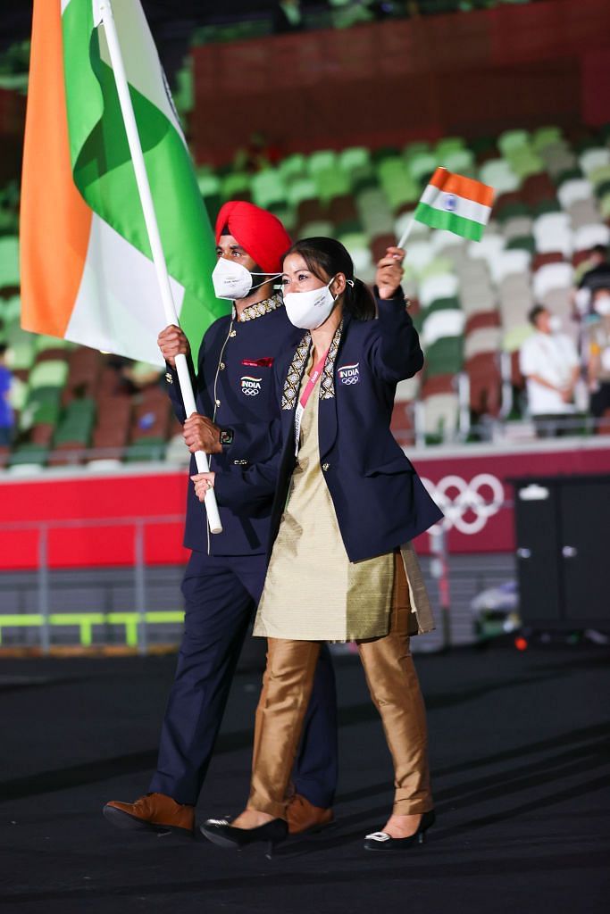 Manpreet Singh and Mary Kom at the Tokyo Olympics Opening Ceremony