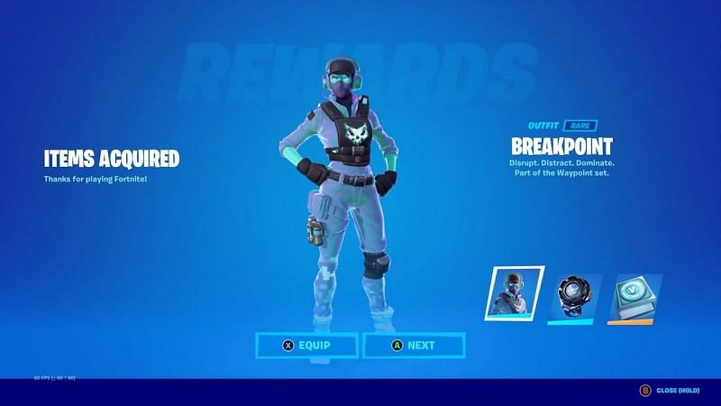Earn 1,000 V-bucks for completing Breakpoint challenges (Image via Epic Games)