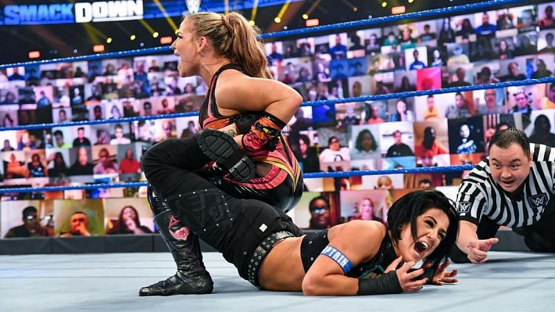 Bayley and Natalya battle it out inside the ThunderDome.