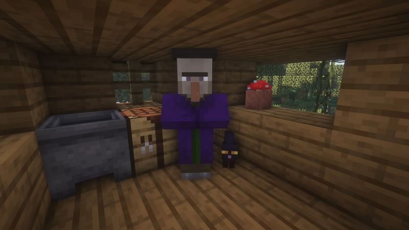 The best method of farming witches in Minecraft is by creating an AFK witch farm on a swamp hut (Image via Minecraft)