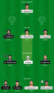 Dream11 Team 1: Ruby Trichy Warriors vs IDream Tiruppur Tamizhans - TNPL 2021.
