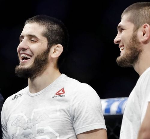 Islam Makhachev (left) & Khabib Nurmagomedov (right) [Image Credits- MMA Fighting]