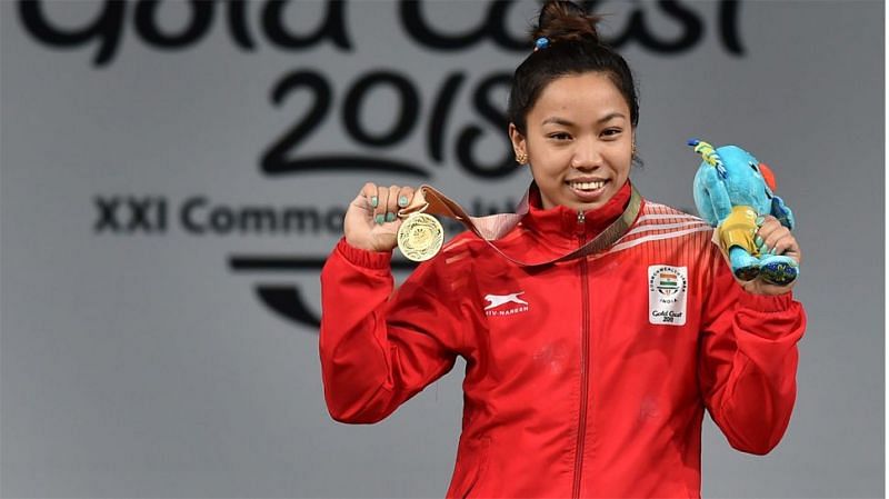 Mirabai Chanu winning gold at the 2018 Commonwealth Games