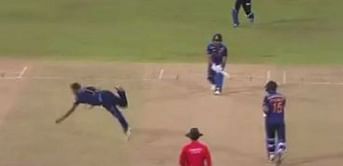 IND vs SL 2021: [Watch]- Dasun Shanaka grabs a stunning return catch to dismiss Nitish Rana