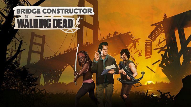 Bridge Constructor: Walking Dead is categorized under the Simulation, Puzzles, and Strategy tags on Epic Games (image via Headup)