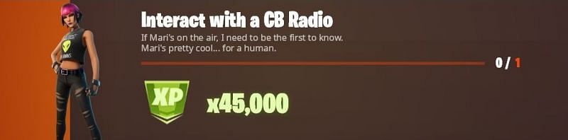 The &quot;Interact with a CB Radio&quot; Week 5 Legendary challenge (Image via ShotgunDrTwitter)