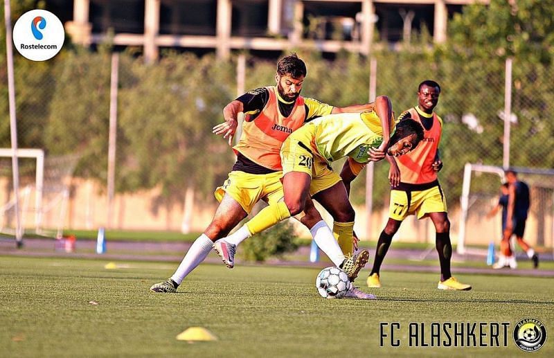 Alashkert will trade tackles with Sheriff. Photo credit: @fcalashkertyerevan Instagram