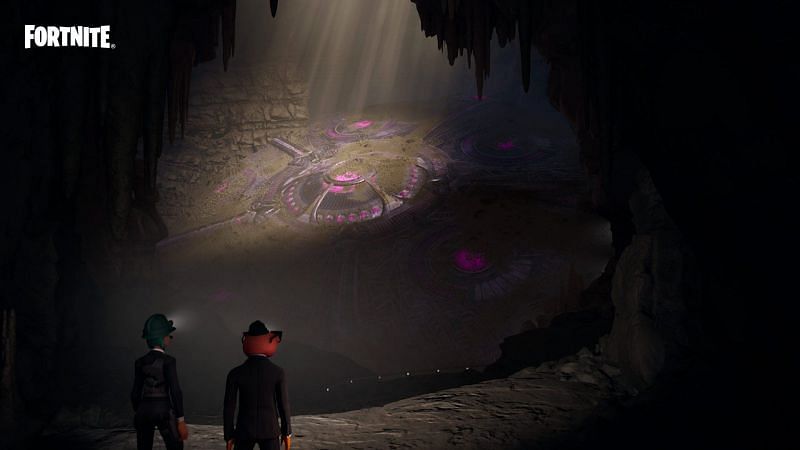 Could the Mothership&#039;s crash create a new underground POI? (Image via Fortnite/Epic Games)
