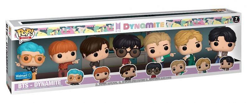 A picture of BTS Funko pops Dynamite edition available on Walmart. (Walmart)