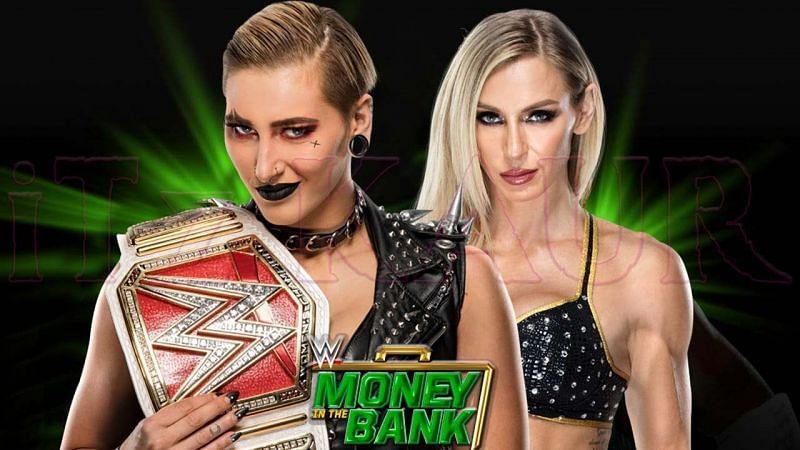Official match graphic for Rhea Ripley vs. Charlotte Flair
