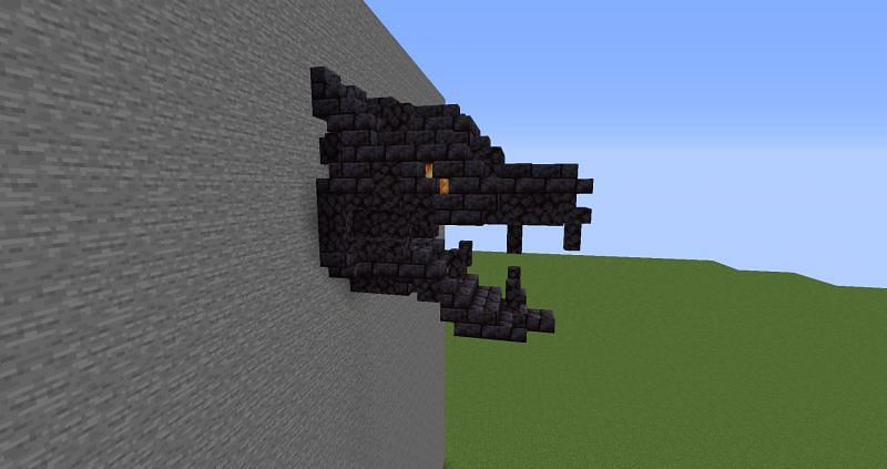 Dragon head crafted from blackstone (Image via Reddit) Enter caption