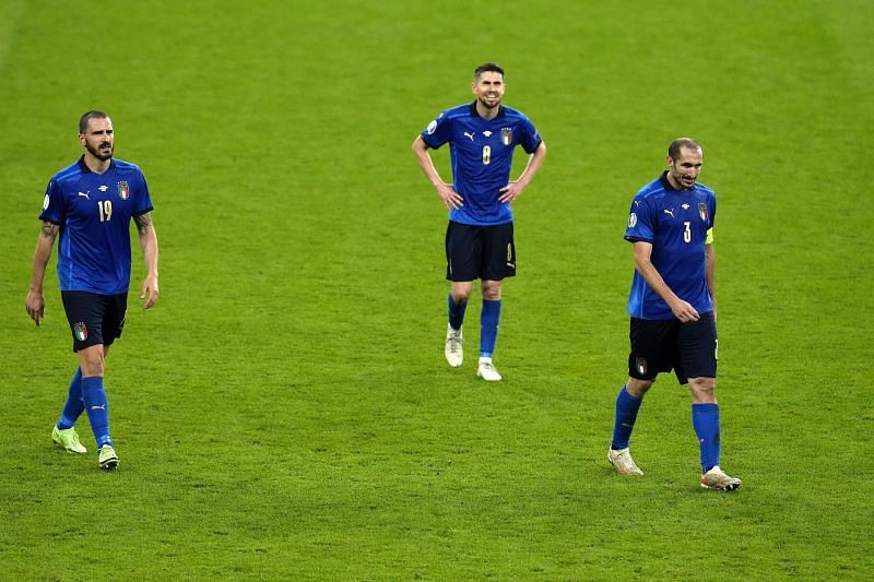 Giorgio Chiellini (R) and Leonardo Bonucci (L) were solid at the back for Euro 2020 winners Italy