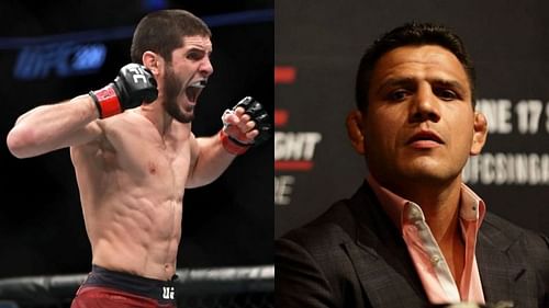 Islam Makhachev (left), Rafael dos Anjos (right)