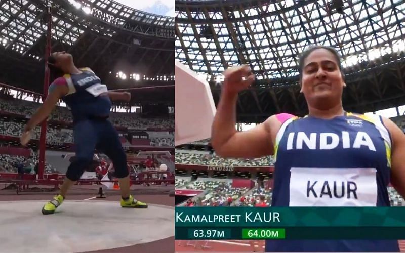 India&#039;s Kamalpreet Kaur records a 64-meter throw at the Olympics