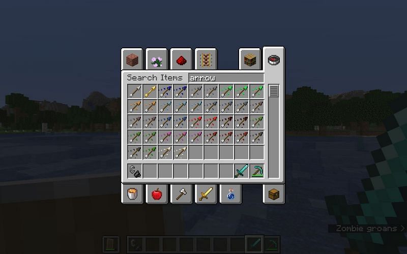 Minecraft has many tipped arrow variants with different colors (Image via Minecraft)