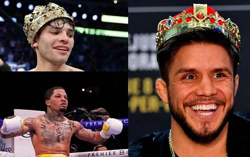 Ryan Garcia (top left); Gervonta Davis (bottom left) and Henry Cejudo (right)