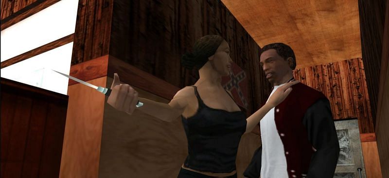 Catalina&#039;s relationships often come with some problems (Image via GTA Wiki)