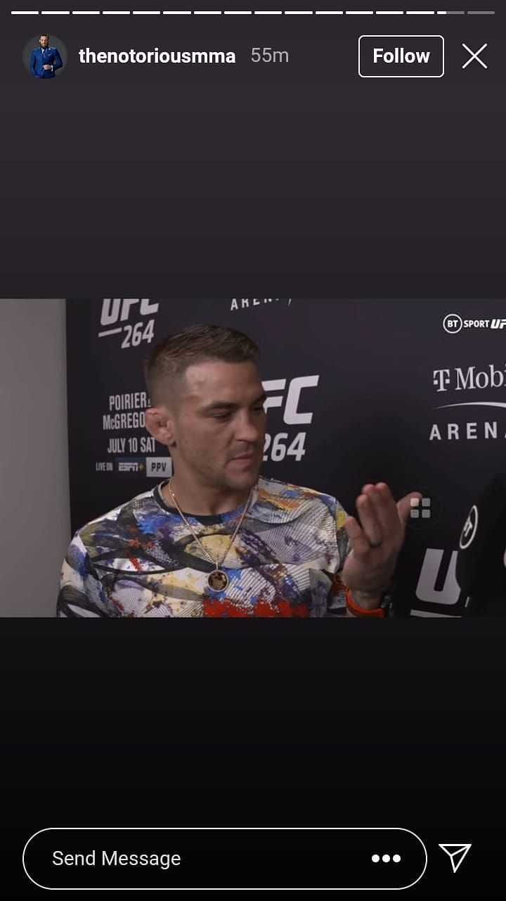 Conor McGregor posted a series of images of Dustin Poirier