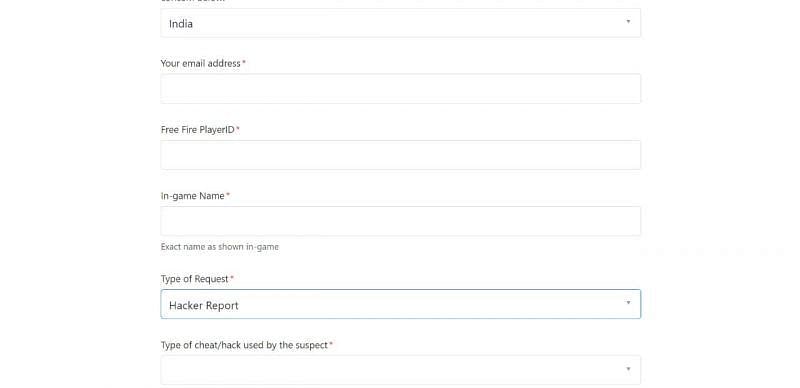 Hacker Report option (Image via Free Fire Help Center)
