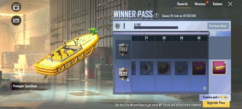 Pineapple Speedboat, a reward at WP Rank 30