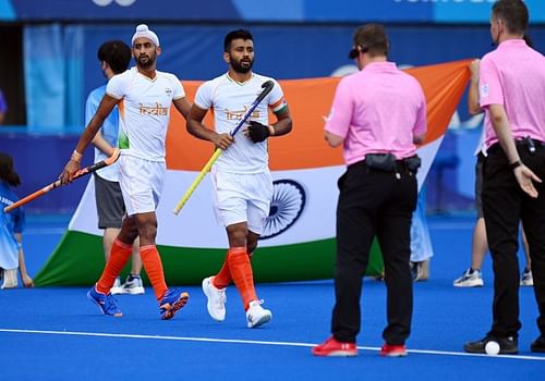 India's men's hockey team skipper Manpreet in action against Argentina (Credits: Hockey India Twitter)