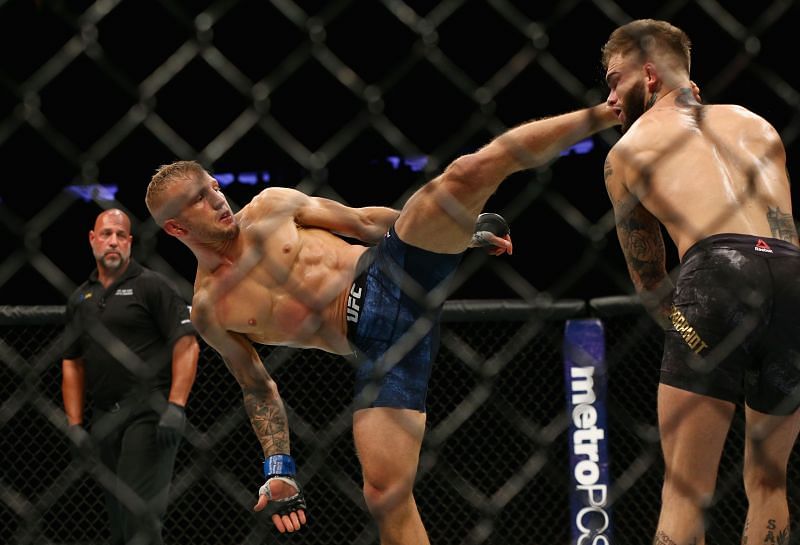 T.J. Dillashaw regained the UFC bantamweight title from Cody Garbrandt at UFC 217
