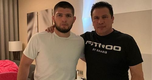 Khabib Nurmagomedov (left) and Javier Mendez (right) [Image Courtesy: @akajav on Instagram