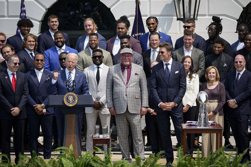 Biden hosts Tom Brady, NFL champion Buccaneers at White House