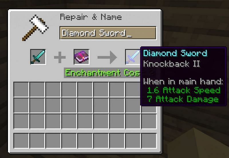 It create distance between any mob or player hit with the enchanted weapon (Image via PvpLive)
