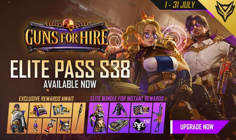 Free Fire Elite Pass Season 38 has commenced today and will be available until the end of the month 