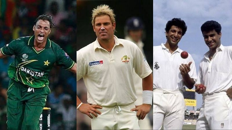 Shoaib Akhtar, Shane Warner, Wasim Akram and Waqar Younis